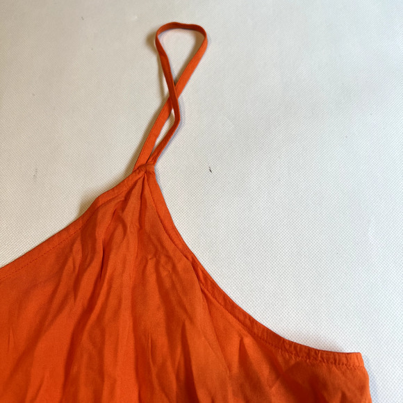 Abound Womens Orange Cami Top Ruffle Hem Button‎ Front Sleeveless 1X - Picture 6 of 12